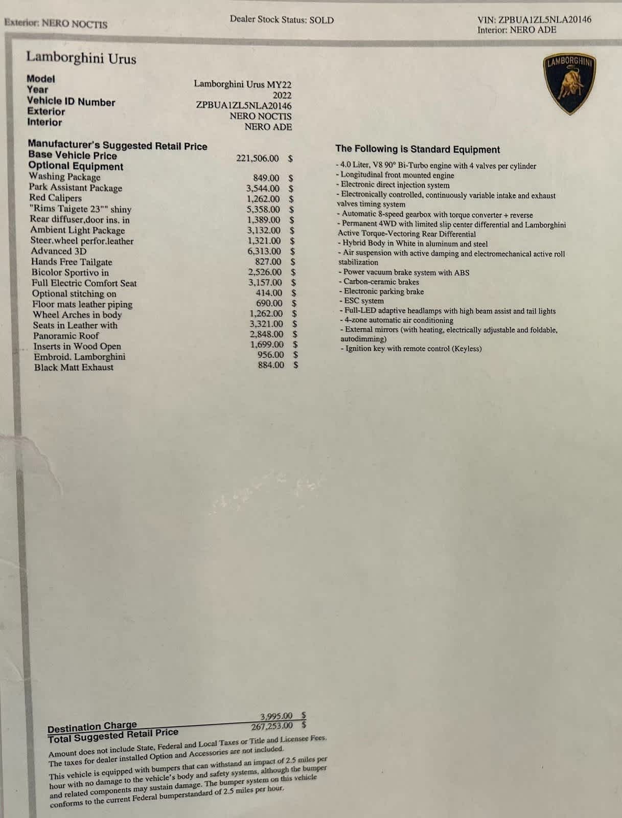 2022 Lamborghini Urus AWD